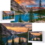 Jigsaw Puzzles for Adults,2 Pack 1000 Pieces Puzzles,1000 Piece Puzzles for Adults,Beautiful Sunset Under The Turquoise Waters of Moraine Lake in Rockies Banff National Park,for Nature Lovers