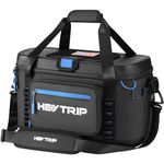 HEYTRIP 36 Can Soft Cooler Bag, Soft Sided Insulated Cooler Hard Lid & Base Portable Beach Ice Chest with Shoulder Strap Leakproof Camping Cooler(Black)