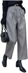 Floerns Women's Straight Leg Dress Pants Slacks Work Business Trousers with Pocket Grey Large