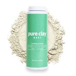 Pure Clay Organic Baby Powder, Talc-Free Calcium Bentonite Clay, Cornstarch Free, Natural Barrier for Diaper Protection, Food Grade Purity, Soothing for Sensitive Skin - 8 oz