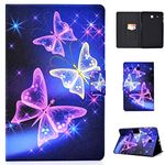 JIan Ying Case for Samsung Galaxy Tab E 9.6 SM-T560/T561 PU Leather Painted Patterns Cover Protector with Auto sleep Function Butterflies