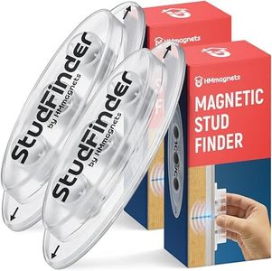 Powerful Magnetic Stud Finder PRO (Upgraded Version) Reinforced with 3 Neodymium Magnets - No-Battery Stud Detector - Deep Detection of Wood & Metal Studs in Drywall (Not for Plaster Walls) | 2 Pack