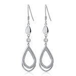 Meissa Sterling Silver Dangle and Drop Earrings for Women Handmade Teardrop Statement Earrings Rose Gold Long Earrings Bridesmaid Gift (Silver)