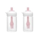 PRIME PICK 250 ML Oil Dispenser - Premium Oil Dispenser for Precise Pouring, Durable Glass Oil Containers for Kitchen, Ideal for Olive Oil, Vinegar, and Other Cooking Oils, Pack of 2 (Pink)