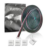 LEADTOPS 10M/32.8FT RGBW 5PIN Extension Electrical Wire 22 Gauge 5x0.3mm² Cable 5 Core Cord Line with Connectors For RGBW LED Strip,Ribbon Lights,Lamp