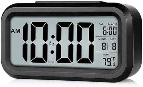 Topski Digital Alarm Clock for Heavy Sleepers, Digital Clock Table Clock for Study Table, Students, Office | Alarm Clock for Bedroom with Loud Sound, Automatic Sensor,Date & Temperature