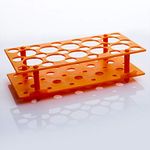 Whale Jump 28/50 hole centrifuge tube rack for 10ml / 15ml / 50ml laboratory plastic tube rack (28 holes, Orange (Pack of one))