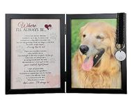 Where I'll Always Be Dog Memorial 5x7 Picture Frame with Pet Tag