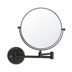 U-S-F BATH ACCESSORIES Stainless Steel USF Shaving Mirror for Bathroom, Bathroom with 5X Magnifying, Wall Mount 360° Swivel Makeup Mirror, Vanity Adjustable Frame (Black Finish, 8 Inches)