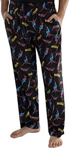 Marvel Comics Men's Spiderman Classic Comic Allover Print Loungewear Pajama Pants, Black, 4X-Large