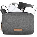 Lacdo Electronics Organizer Travel Cable Electronics Accessories Storage Bag Pouch Soft Carrying Case for Charger, Mouse, Cord, Cable, USB Flash Drive, SD Card, Power Bank, Small Accessories Bag, Gray