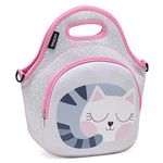 Lunch Bag for Girls,VASCHY Insulated Neoprene Lightweight Lunch Box Bag for Children Boys and Girls School Daycare Kindergarten Cats