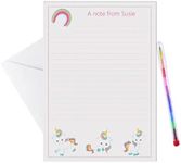 Cute Unicorn Personalised Children's Stationery Set - Letter Writing Paper And Envelopes