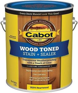 Cabot Wood Toned Stain + Sealer, Low VOC Exterior Natural Wood Stain, Heartwood, Gallon