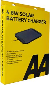 AA 12V Solar Car Battery Charger – Portable Trickle Maintainer