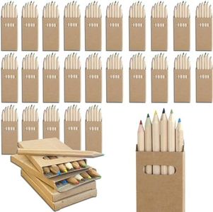 Set di 25 astucci matite colorate bambini e bambine, perfetto per regali di compleanno per bambini in età scolare - 6 matite colorate per scatola