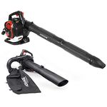 AOSOME BV3405 3 in 1 Leaf Blower - 25.4cc Garden Vacuum & Mulcher Shredder - with Harness Strap, 60L Collection Bag, 12:1 Shreddering Ratio, 2-Stroke Petrol Engine, Lightweight