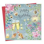 Twizler Happy Birthday Card for Her or for Him with Champagne - Cute Birthday Card - Mens Birthday Card Male - Womens Birthday Card Female - Animal Birthday Card