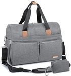 RUVALINO Diaper Bag Tote, Hospital Bags for Labor and Delivery, Multifunction Large Travel Weekender Overnight Bag for Mom and Dad, Convertible Baby Bag for Boy and Girls Gray