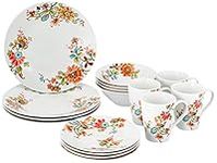 Gibson Home 16 Piece Doraville Floral Dinnerware Set, Multicolor