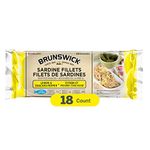 Brunswick Sardine Fillets Seafood Snacks Lemon and Cracked Pepper 100g, 18 Count - Canned Sardines – High in Protein - Contains Omega-3 – Excellent Source of Vitamin D – Contains Iron - Ready to Eat