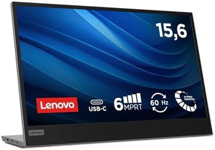 Lenovo L15(A21156FX0) Moniteur Portable, écran 15,6" (Full HD, IPS, 60 Hz, 6 ms, entrée 2 x USB-C, câble USB-C vers USB-C, réglable en Inclinaison) - Gris