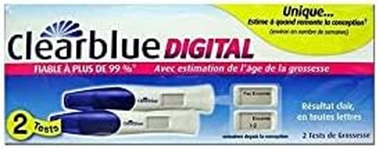 CLEARBLUE - Prueba de embarazo Clearblue DIGITAL - con estimación de la edad del embarazo - Caja de 2 pruebas