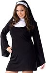 Fun World Plus-Size Naughty Nun Costume, Black, Plus