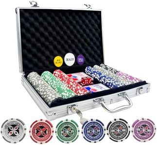 AIBETOMG Poker Chips with Numbers,300Pcs Poker Chips Set with Aluminum Travel Case,11 Gram Casino Poker Set for Texas Holdem, Blackjack