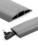 Bates- Floor Cord Cover, 6ft Cable Cover, Gray, Cord Cover Floor Cable Cover, Cord Protector, Cord Hider Floor, Extension Cord Cover, Cable Cover Floor, Cable Floor Cover, Cable Covers for Cords