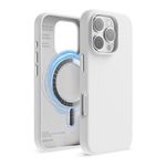 elago Magnetic Silicone Case Compatible with iPhone 16 Pro Case 6.3 Inch Compatible with All MagSafe Accessories - Built-in Magnets, Soft Grip Silicone, Shockproof [White]