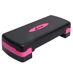 ABB INITIO GYM (A De Jure Fitness Brand) Polypropylene Adjustable Home Gym Exercise Fitness Stepper for Exercise Aerobics Stepper (Pink & Black)