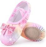 WYHDY Ballet Shoes Split-Sole Glitter Flats Dance Shoes for Girls Toddler/Kid, Shiny-rainbow, 10.5 Narrow Toddler