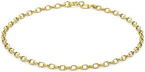 Carissima Gold Women's 9 ct Yellow Gold Hollow 2 mm Diamond Cut Oval Belcher Chain Bracelet of Length 19 cm/7.5 Inch