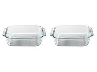 Pyrex Basics 8-Inch Square Baking Dish, Clear Set of 2