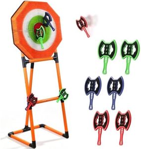 Axe Throwing Game for Backyard - 6-Axe Set for Outdoor Games Height-Adjustable Suitable for Kids and Adults Indoor &Outdoor,Yard Games,Carnival Games (Orange)