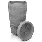 YourCasa Rain Barrel 240 Litres [Seabreeze] Rain Barrel Frost-Proof Plastic with Tap - Rainwater Barrel - Water Barrel Rainwater Tank Water Barrel for Garden (Grey with Tap)