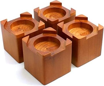 Design61 Lot de 4 pieds en bois véritable pour rehausser meubles, lits, tables, 10 cm x 10 cm x 10 cm