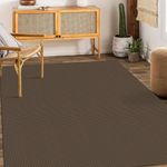 Ivissy Braided Area Rug 5x7 Ft Washable Rugs for Living Room Bedroom Rugs with Rubber Backing Boho Dining Room Rugs Cotton Living Room Rug Woven Floor Carpet for Nursery Playroom, Brown