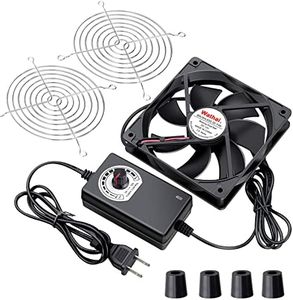 Wathai 120mm x 25mm AC Powered Computer Fan with AC Plug 110V 120V 220V 240V Variable Speed Controller 3V to 12V, for Biltong Box Greenhouse Receiver Amplifier Xbox DVR PlayStation Component Cooling