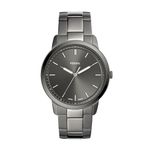 Fossil Men's Minimalist Quartz Stainless Steel Three-Hand Watch, Color: Smoke (Model: FS5459)