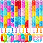 Pop it Fidget Toy - Stress Reliever Push Pop Bear Fidget Bracelet - Bubble Sensory Fidget Toy for Kids and Adults - Popit Fidget Popper - Pop It's for Fun - Kids Gift Prizes Party Stocking Fillers