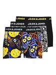 Jack & Jones Men's Jacjames Trunks 3 Pack Noos Boxer Shorts, Black/Detail: Black - Blazing Yellow., M UK