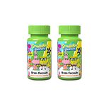 SpongeBob SquarePants Brain Formula, 60Orange & Pineapple Chewables with 12 Essential Vitamins, Vegan, No Added Sugar, for 3-12 Year Olds Duo Pack