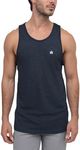 INTO THE AM Men's Basic Tank Tops - Soft Fitted Everyday Premium Sleeveless Muscle Shirt Bro Tanks for Guys (Navy, Small)