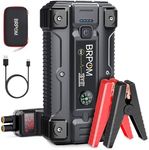 BRPOM Car Jump Starter, 6000A Peak 26800mAh (Up to All Gas or 10L Diesel Engine, 50 Times) 12V Auto Booster Battery Charger Jump Box with Quick Charger Smart Jump Cables