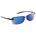 Flying Fisherman Cali Polarized Sunglasses with 100% UV Protection for Fishing, Cycling, Golf, Hiking, Driving | Glossy Black Frame/Smoke-Blue Mirror Lens (PN: 7305BSB)