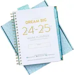 Work Planner thru June 2025 | Weekly Calendar Pages (Starts Monday) | Monthly Review Pages | Budgeting & Goal Tracker Pages | Monthly Calendar | Customizable Checklists for Routines | Daily Goals