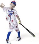 Spooktacular Creations Zombie Baseball Player Costumes for Boys, Halloween Costume for Kids, Zombie Football Player Costume-S(5-7yr)