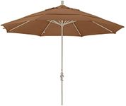 California Umbrella GSCU118913-SA14-DWV 11-Feet Pacifica Fabric Aluminum Crank Lift Market Umbrella with Sand Pole, Straw